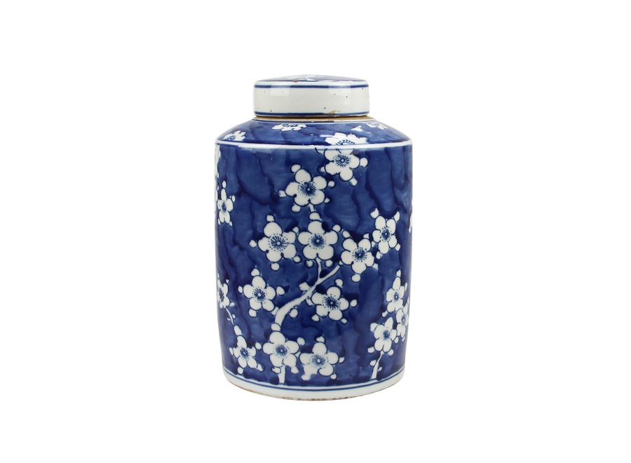 Pot à Gingembre Chinois Porcelain Bleu Blanc Fleurs D19xH29cm