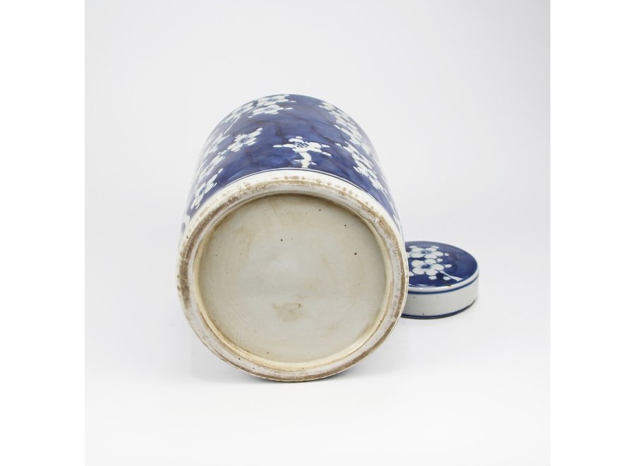 Chinese Ginger Jar Blue White Porcelain Blossoms D19xH29cm