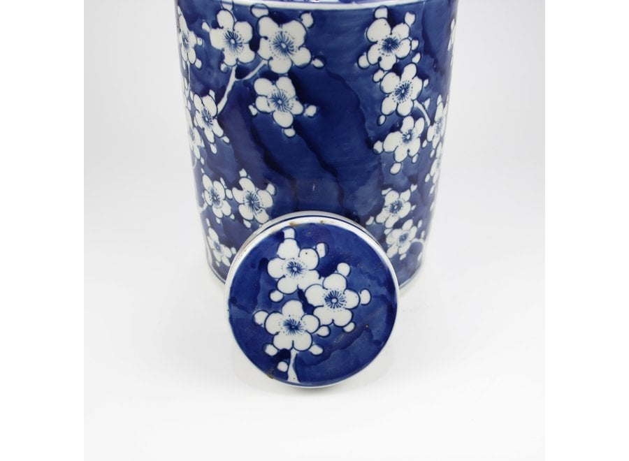 Fine Asianliving Chinese Ginger Jar Blue White Porcelain Blossoms D19xH29cm