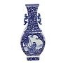 Chinese Vase Blue White Porcelain Scenery D15xH45cm