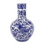 Vaso Cinese Drago Porcellana Blu Bianco D22xH34cm