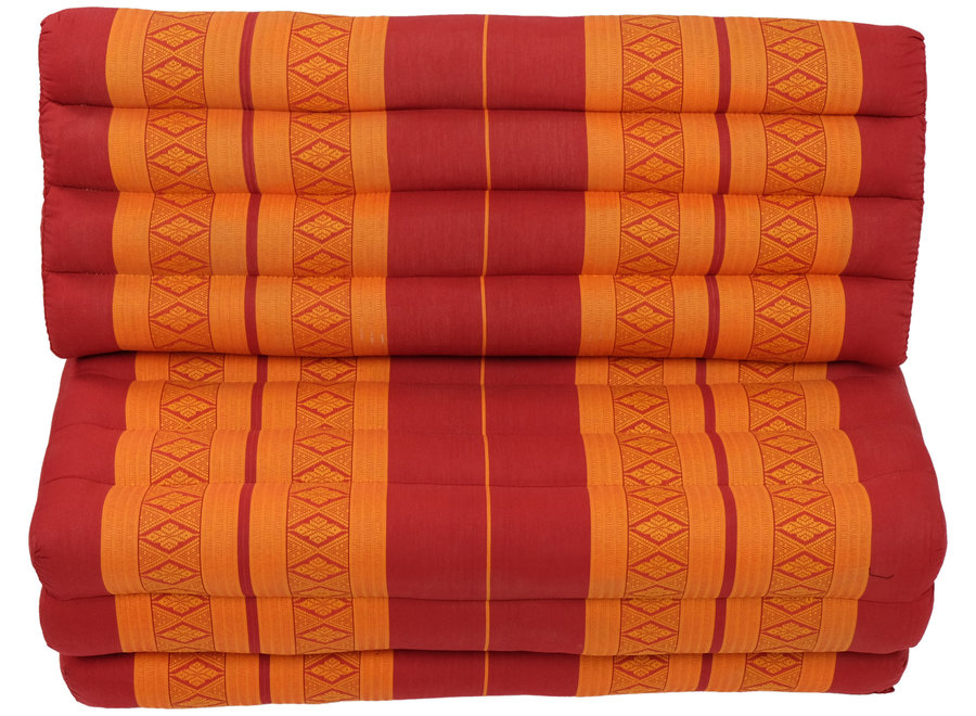 Coussin Thaïlandais Triangulaire Matelas 3 Parties XXXL 90x190cm Orange