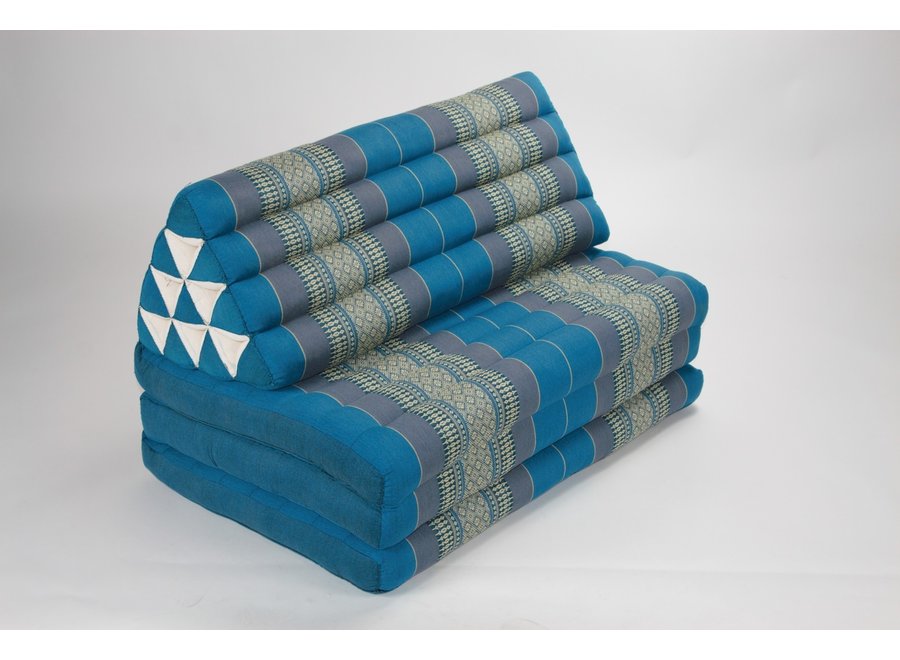 Coussin Thaï Triangulaire avec Matelas 3 Parties XXXL - 90x190cm - Azuré