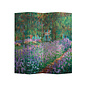 Paravento Divisori Tela 4 Pannelli Pieghevole Separatore The Artist's Garden at Giverny Claude Monet L160xH180cm