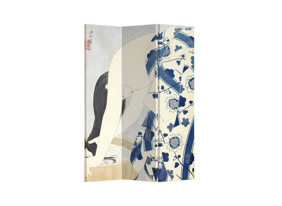 Room Divider Privacy Screen 3 Panel Japanese Woman W120xH180cm