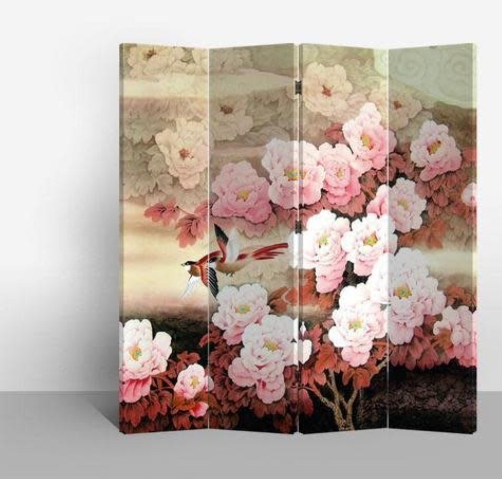 Fine Asianliving Chinese Oriental Room Divider Folding Privacy Screen 4 ...