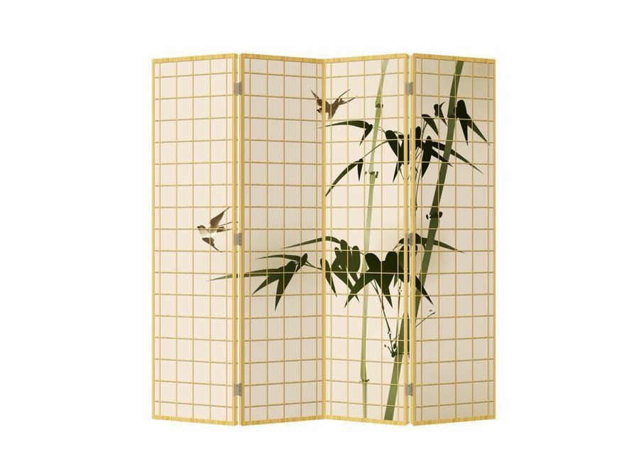 Room Divider Privacy Screen 4 Panels W160xH180cm Bamboo Natural