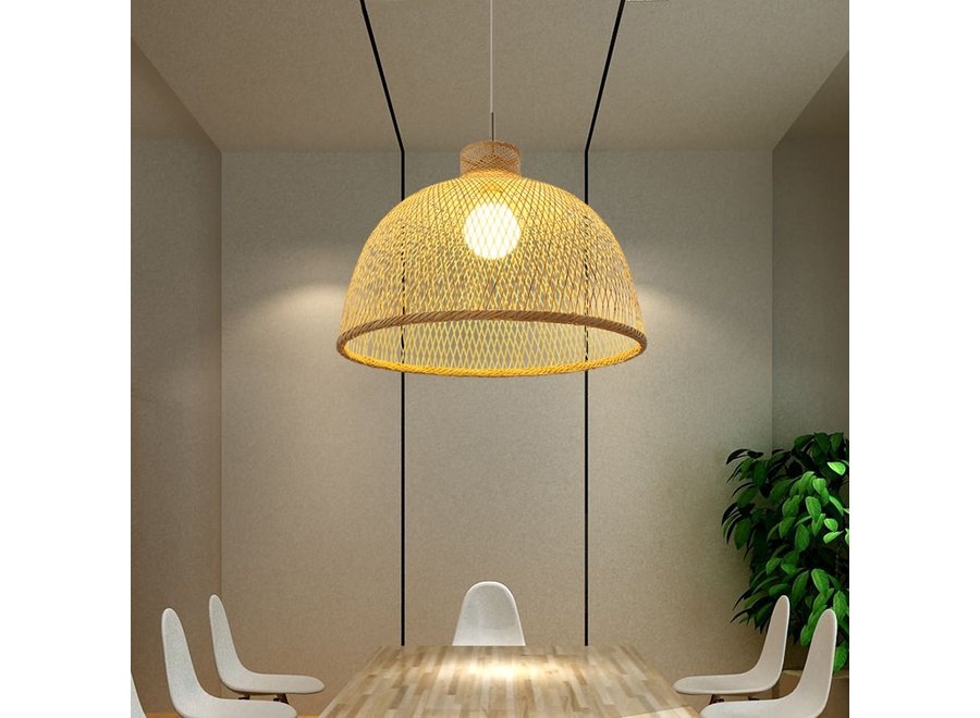 Bamboo Lampshade Pendant Light Handmade - Payton D40xH29cm