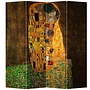 Paravento Divisori in Tela L160xA180cm 4 Pannelli Klimt Il Bacio