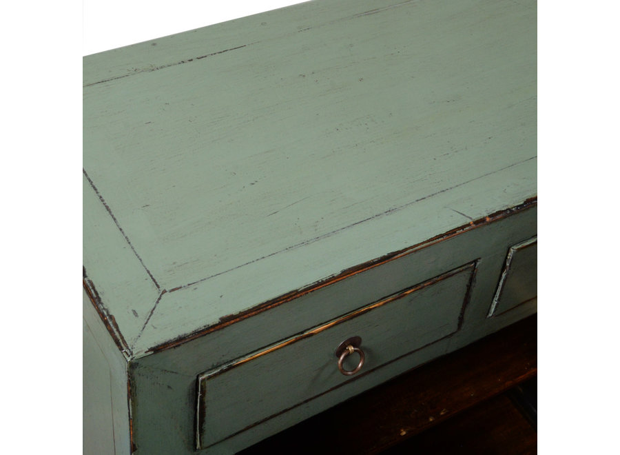 Armoire Chinois Ancienne Menthe Haute Brillance L77xP40xH95cm