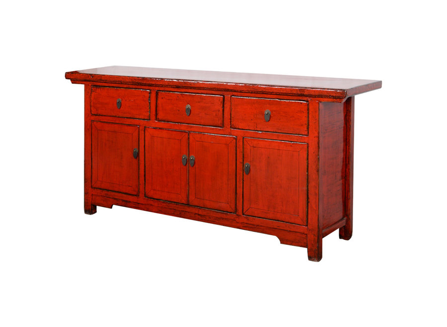 Antique Chinese Sideboard Red Glossy W183xD44xH86cm