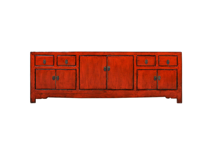 Antique Chinese TV Cabinet Red Glossy W171xD42xH60cm