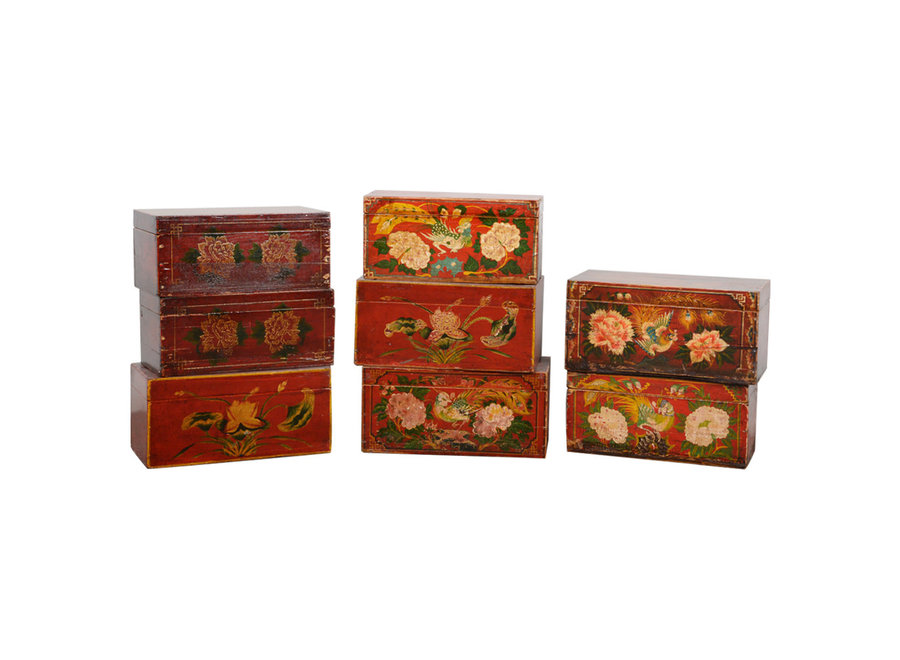 Antique Chinese Box Hand-painted W33xD17xH16cm