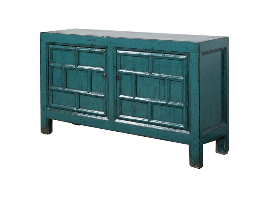 Fine Asianliving Antique Chinese Sideboard Teal Glossy W148xD40xH85cm
