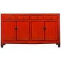 Antique Chinese Sideboard Red High Gloss W152xD40xH88cm