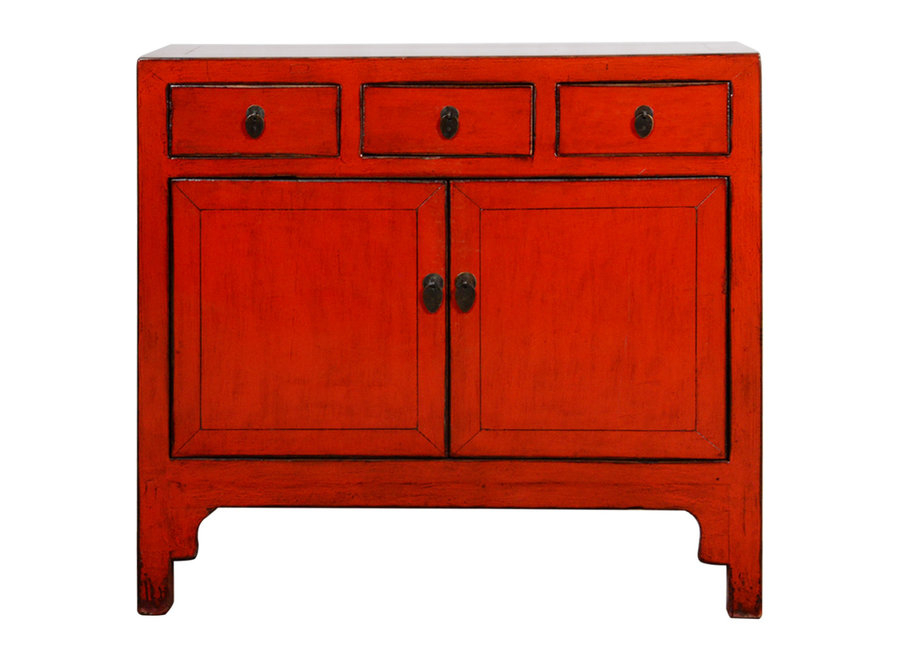 Fine Asianliving Antique Chinese Cabinet Red Glossy W99xD40xH92cm