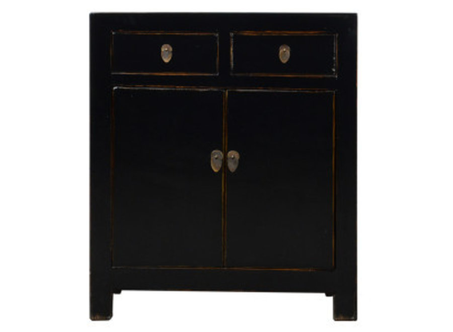 Armario Chino Antiguo Negro Alto Brillo An77xP39xAl90cm