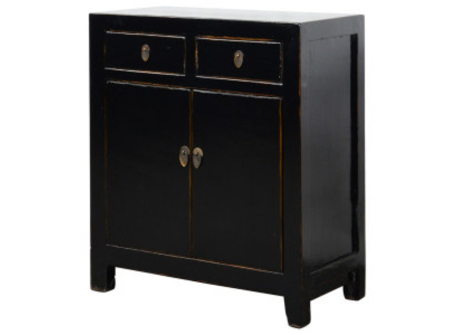 Antique Chinese Cabinet Black High Gloss W77xD39xH90cm