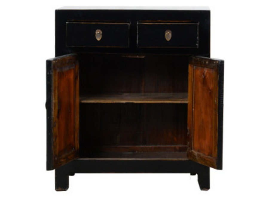 Antique Chinese Cabinet Black High Gloss W77xD39xH90cm