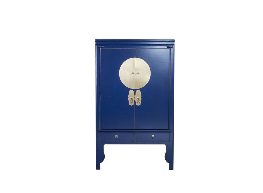 Fine Asianliving Armoire de Boda Chino Azul Medianoche - Colección Orientique An.100xP55xAl.175cm