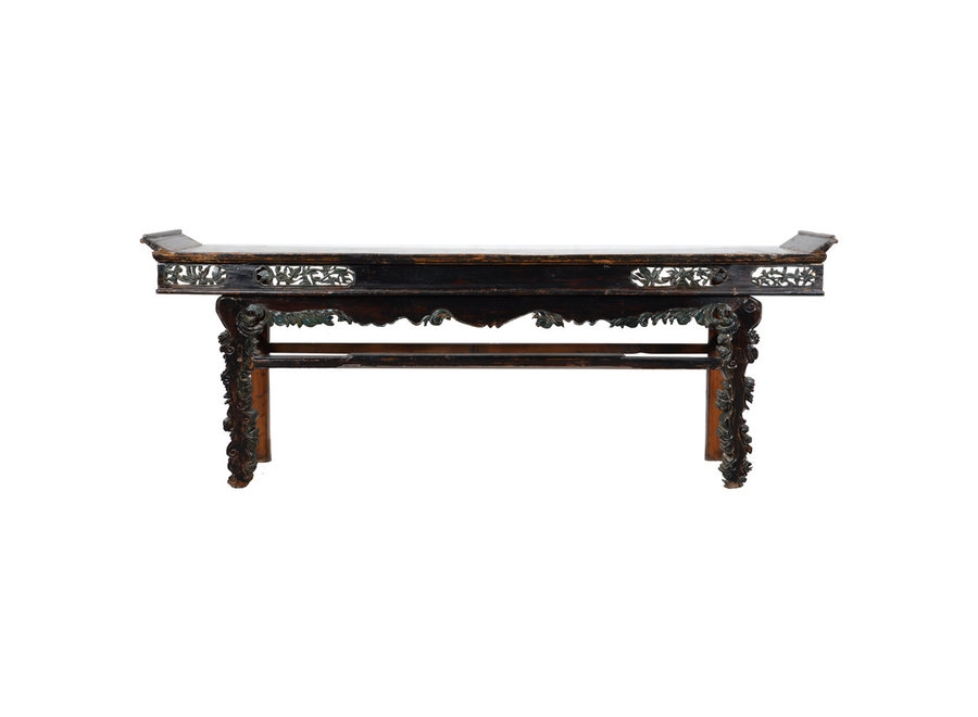 Antique Chinese Altar Table Hand-carved W233xD40xH89cm