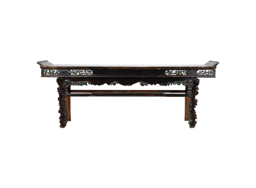 Table d'autel Chinoise Ancien Sculptée à La Main L233xP40xH89cm