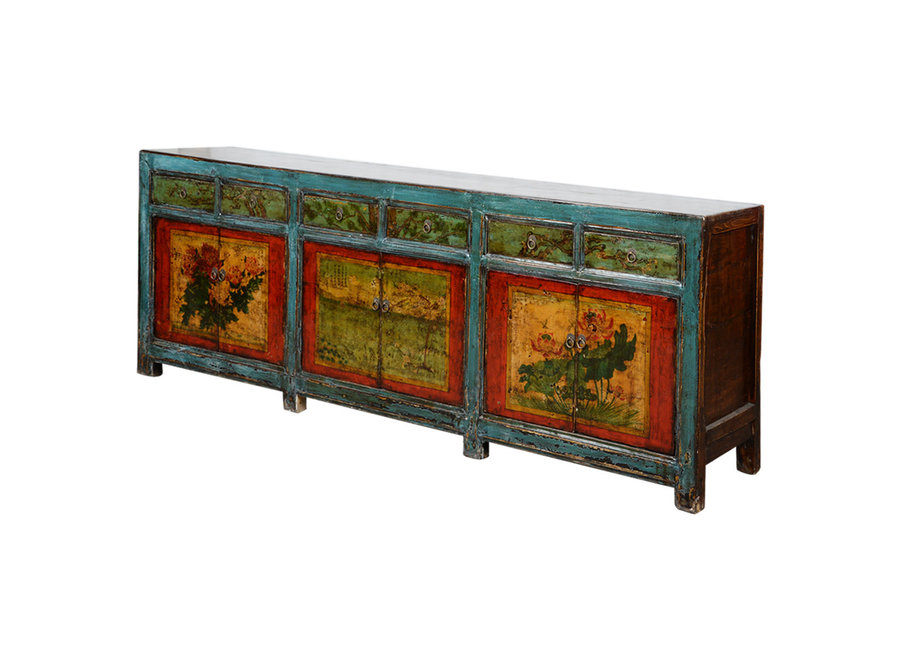 Antique Chinese Sideboard Handpainted W250xD47xH85cm