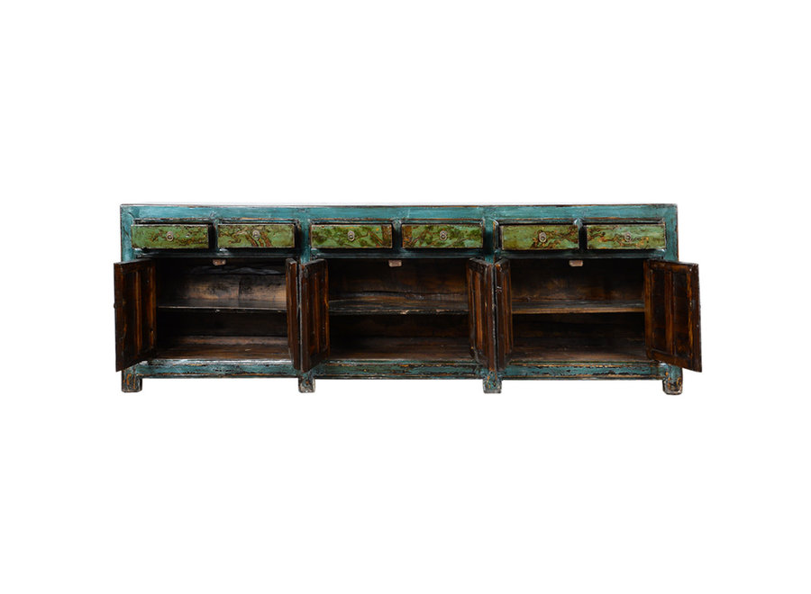Antique Chinese Sideboard Handpainted W250xD47xH85cm
