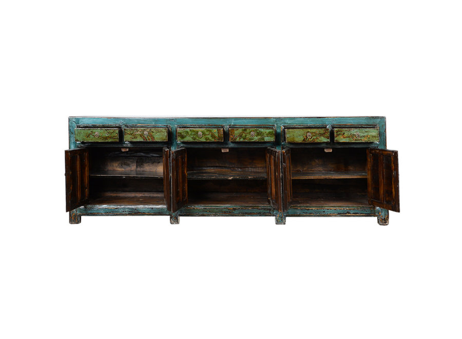 Buffet Chinois Ancien Peint à la Main L250xP47xH85cm