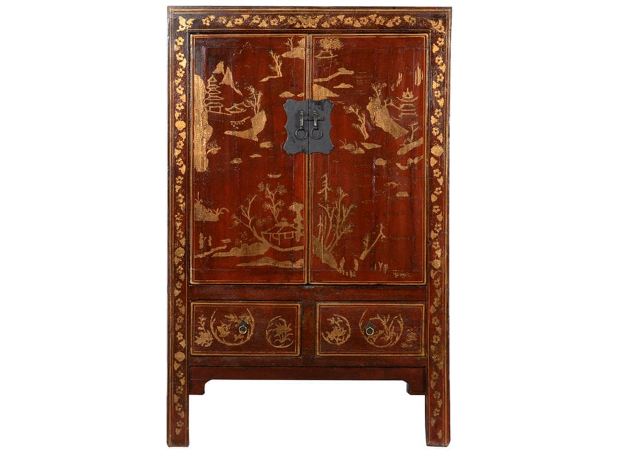 Antique Chinese Wedding Cabinet Handpainted W120xD50xH185cm