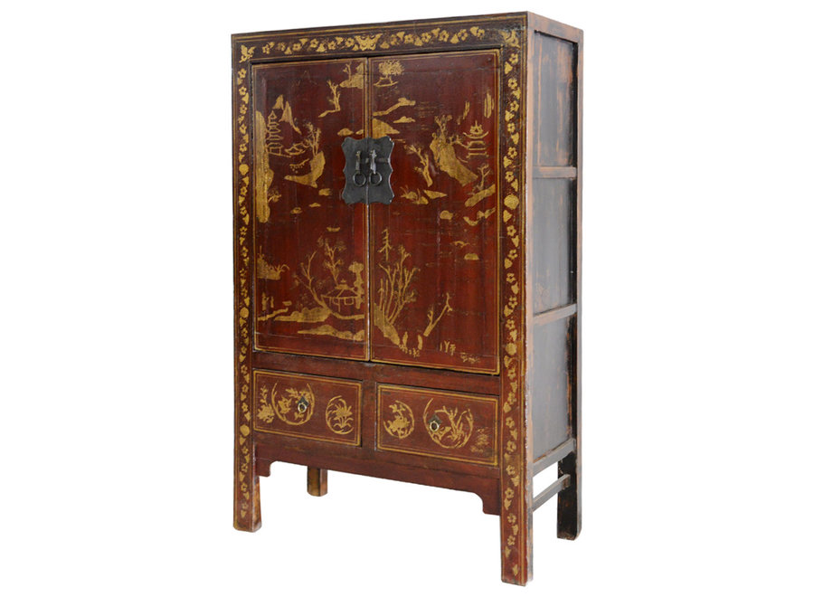 Antique Chinese Wedding Cabinet Handpainted W120xD50xH185cm
