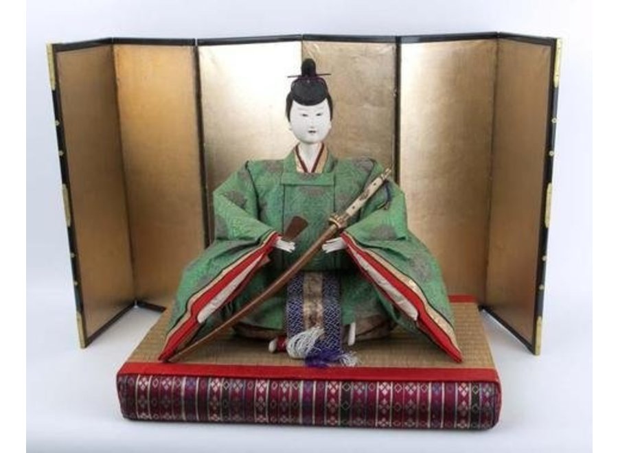 Antique Japanese Emperor and Empress Hina Ningyo Meiji Style Set/2