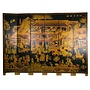 Chinese Room Divider Handpainted Golden Village W240xH182cm