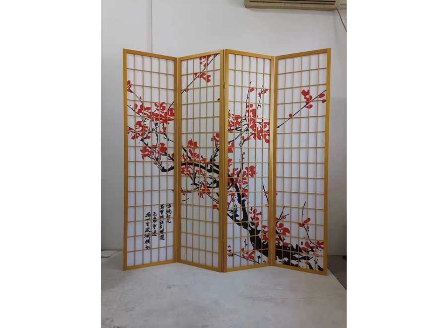 Fine Asianliving Japanese Room Divider Shoji W180xH180cm Privacy Screen Natural- Sakura