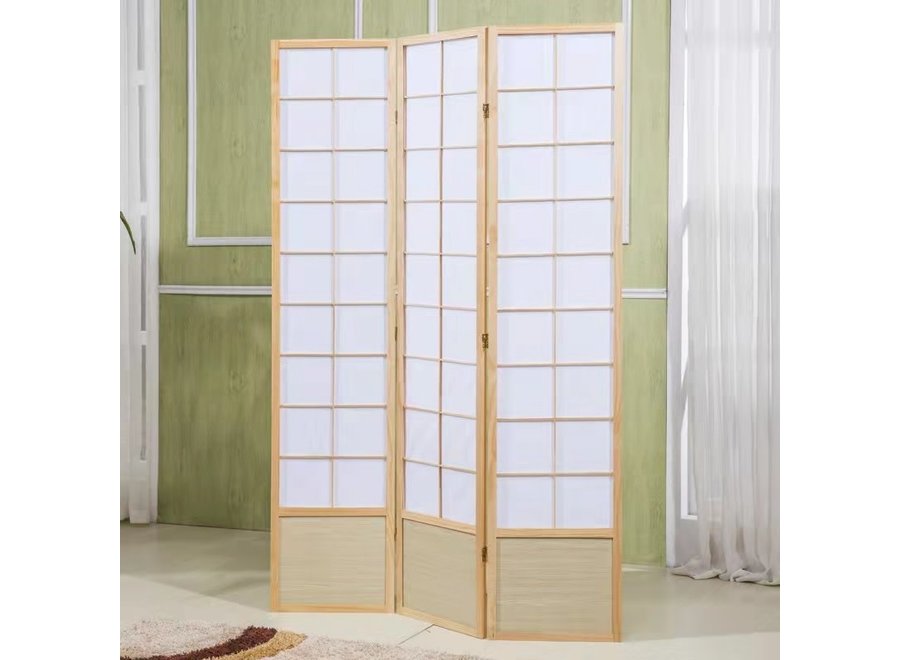 Japanese Room Divider Shoji W135xH180cm Privacy Screen Natural - Miura