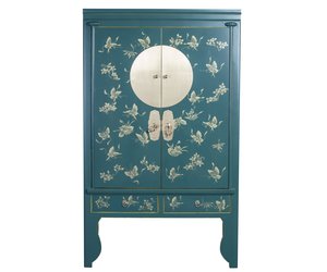 Armoire De Mariage Ancienne Du 19ème Siècle En Peinture De Mongolie Laquée Garde Robe