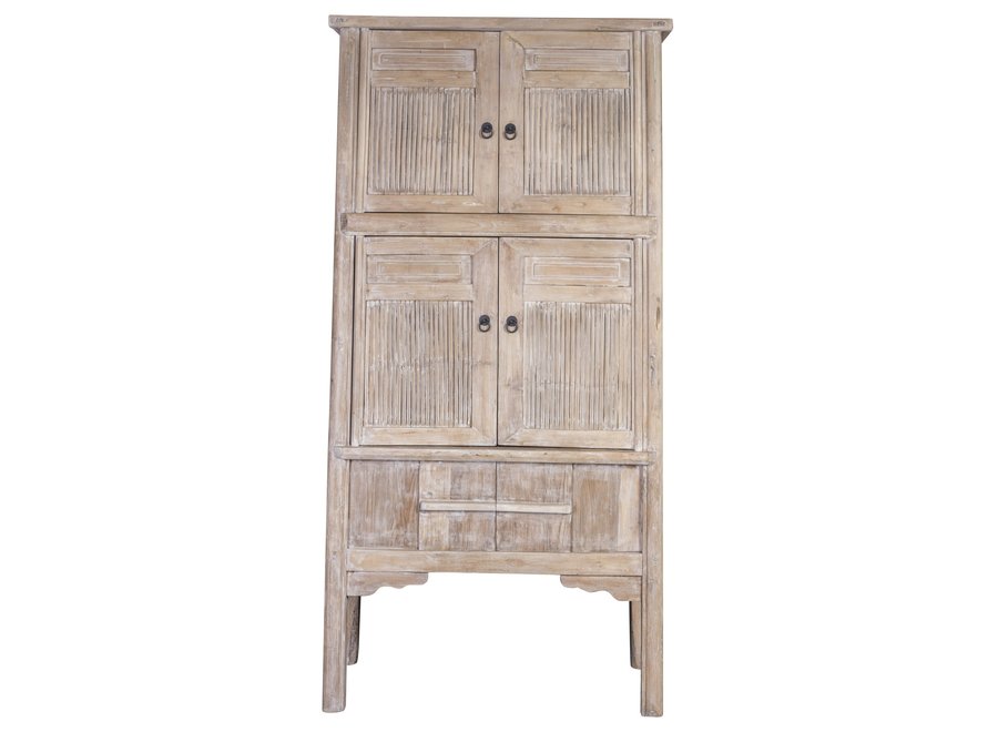 Fine Asianliving Antique Chinese Cabinet Natural W93xD48xH191cm