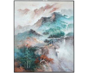 Fine Asianliving Oil Painting 100% Handpainted 3D Relief Effect Black Frame  150x180cm Landscape Mountains - Fine Asianliving