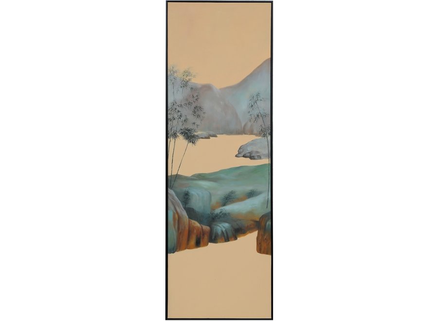 Pittura Ad Olio Intagliato a Mano 3D in Rilievo Cornice Nero 100x100cm Kimono Rosso