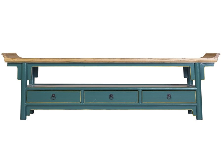 Fine Asianliving Chinese TV Cabinet Teal Qiaotou W180xD40xH55cm
