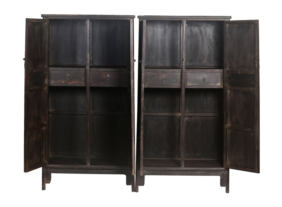 Armoire de Mariage Chinoise Antique Set / 2 Fait Main L86xP39xH168cm