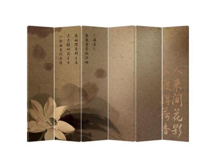Fine Asianliving Room Divider Privacy Screen 6 Panels W240xH180cm Chinese Flower