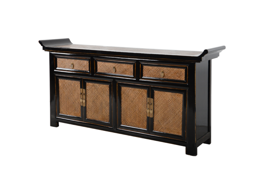 Fine Asianliving Chinese Sideboard Black Bamboo W187xD45xH94cm
