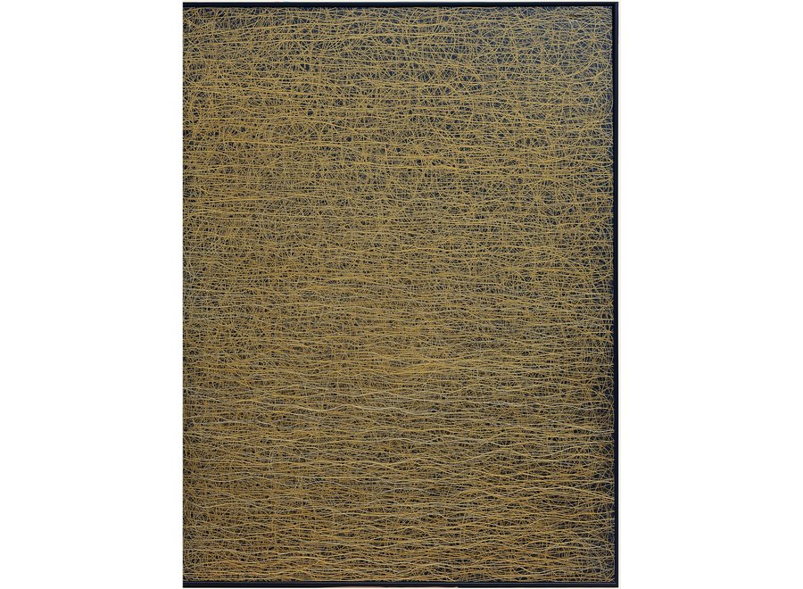 Pittura Ad Olio Intagliato a Mano 3D in Rilievo Cornice Nero 90x120cm Giallo