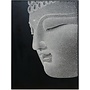 Oil Painting 100% Handcarved 3D Relief Effect Black Frame 90x120cm Buddha Grey