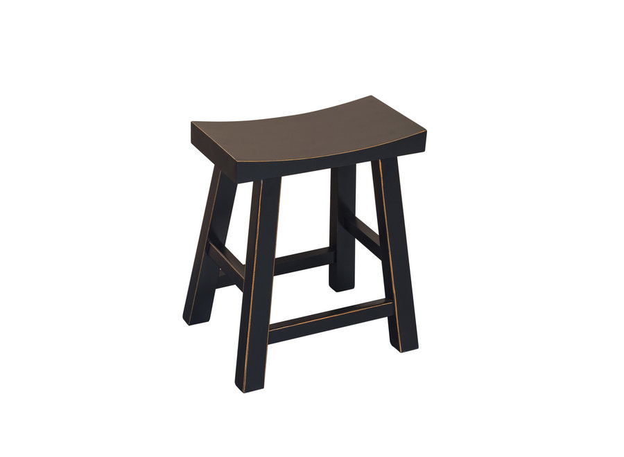 Fine Asianliving Chinese Stool Black W43xD23xH50cm