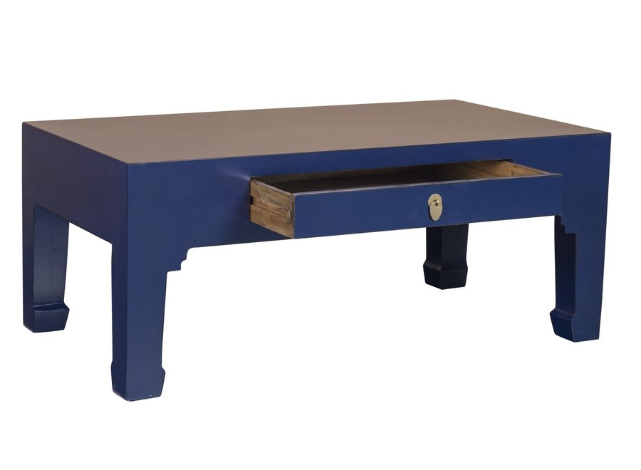 Fine Asianliving Table Basse Chinoise Bleu Nuit - Collection Orientique L110xP60xH45cm