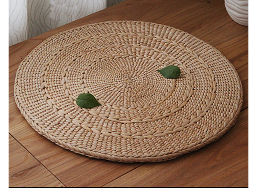 Oriental Cushion Handmade Natural Cattail Dia.50xThickness 1cm