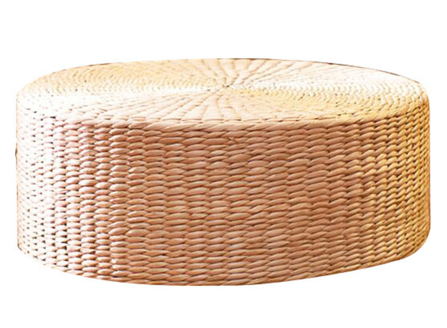 Pouf Oriental Fait Main Quenouille Naturelle D50xH20cm