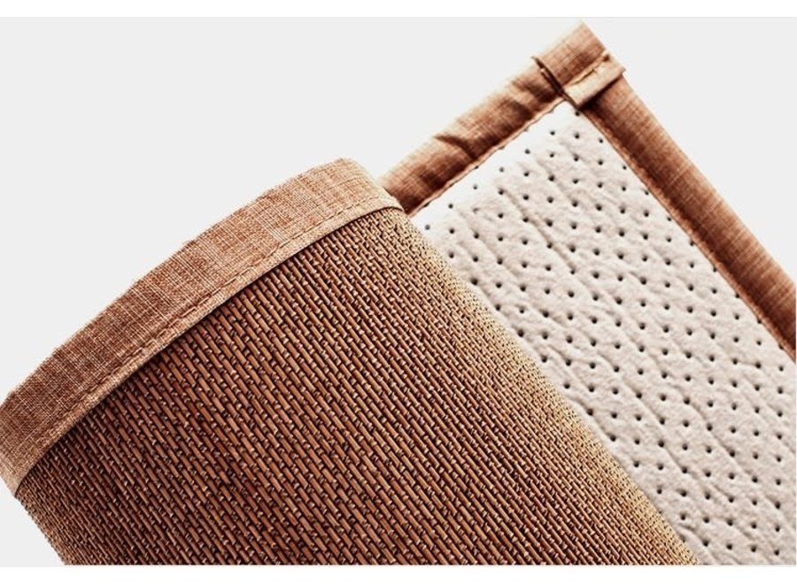 Tappeto Orientale Fatto a Mano in Bambù Marrone Antiscivolo L180xA120cm